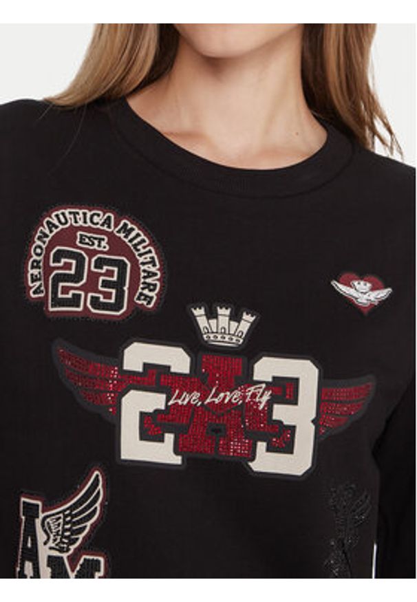 Aeronautica Militare T-Shirt 242FE1970DF567 Czarny Regular Fit. Kolor: czarny. Materiał: bawełna