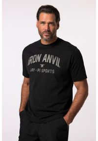 JAY-PI - Męski T-shirt Iron Anvil fitness rękaw 1/2. Kolekcja: plus size. Kolor: czarny. Materiał: materiał, bawełna. Sport: fitness