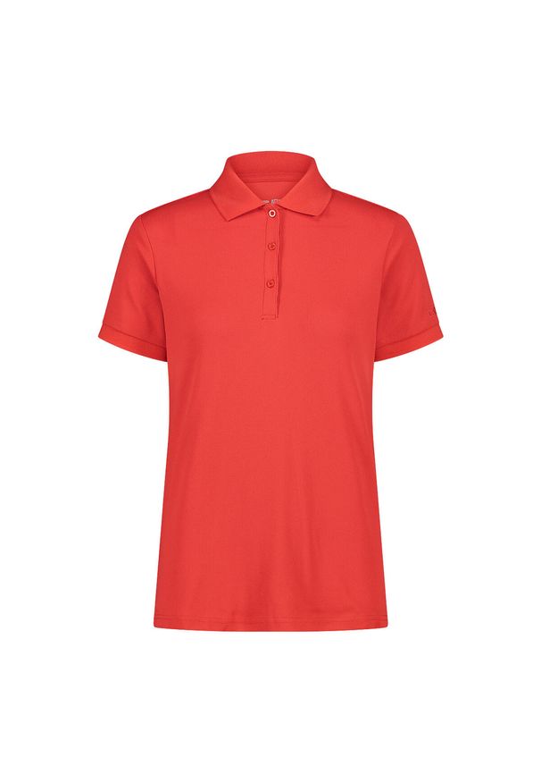 Damska koszulka polo CMP. Typ kołnierza: polo. Kolor: czerwony
