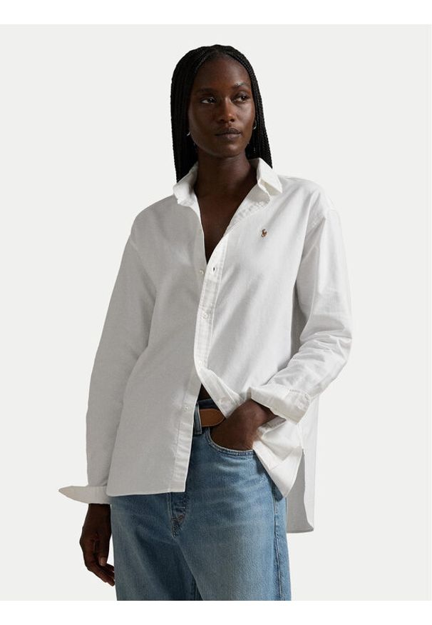Polo Ralph Lauren Koszula 211956604001 Biały Relaxed Fit. Typ kołnierza: polo. Kolor: biały. Materiał: bawełna