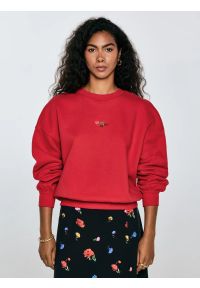 Big-Star - Bluza damska z niewielkim haftem czerwona Marika 603. Kolor: czerwony. Materiał: bawełna. Wzór: haft