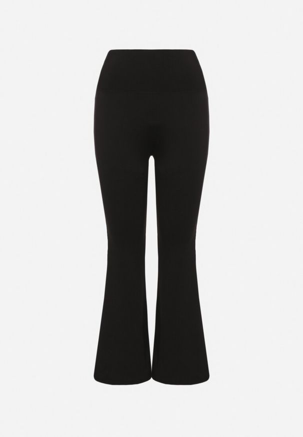 Born2be - Czarne Legginsy o Kroju Dzwonów z Wysokim Stanem Talliara. Okazja: na co dzień. Stan: podwyższony. Kolor: czarny. Styl: elegancki, casual