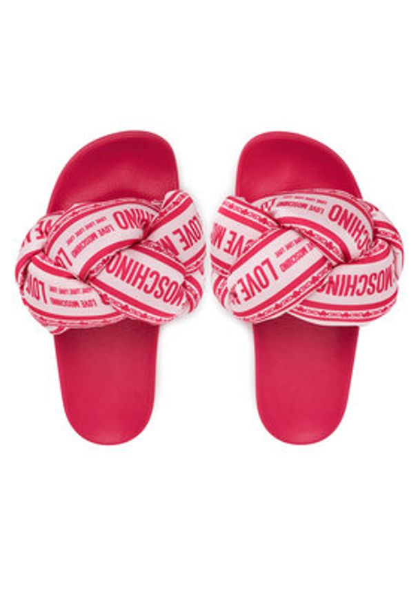 Love Moschino - LOVE MOSCHINO Klapki JA28312G0MIW360A Różowy. Kolor: różowy. Materiał: materiał