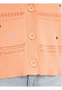 United Colors of Benetton - United Colors Of Benetton Kardigan 10C1E604W Pomarańczowy Regular Fit. Kolor: pomarańczowy. Materiał: bawełna
