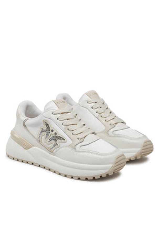 Pinko - PINKO Sneakersy Gem 07 SS0055 P073 Biały. Kolor: biały. Materiał: materiał