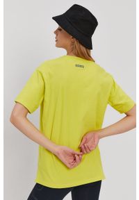 Superdry T-shirt damski kolor żółty. Kolor: żółty. Wzór: nadruk #2