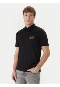 Armani Exchange Polo XM002232 AF10364 UC001 Czarny Regular Fit. Typ kołnierza: polo. Kolor: czarny. Materiał: bawełna #1