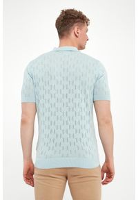 Karl Lagerfeld - Polo męskie z ażurowym logo KARL LAGERFELD. Typ kołnierza: polo. Wzór: ażurowy #4