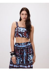 Reserved - Wzorzysty top - wielobarwny. Materiał: tkanina, bawełna #1