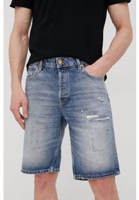 Superdry szorty jeansowe męskie. Okazja: na co dzień. Kolor: niebieski. Materiał: jeans. Styl: casual