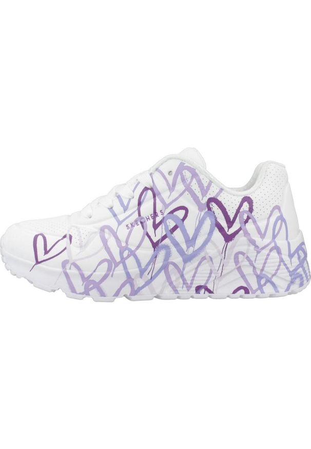 skechers - Tenisówki Skechers Model Uno Lite Kolor Biały. Kolor: biały, fioletowy, wielokolorowy. Materiał: syntetyk, materiał