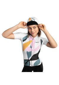 SIROKO - Koszulka rowerowa z krótkim rękawem damska M2 Pinerolo. Kolor: szary, różowy, biały, wielokolorowy. Długość rękawa: krótki rękaw. Długość: krótkie. Sport: kolarstwo