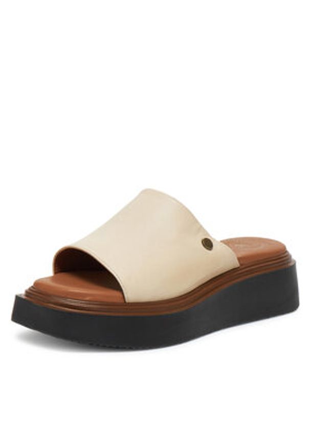 Beverly Hills Polo Club Klapki WI44-CAGE-03 Écru. Materiał: skóra