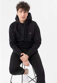 Volcano - Gładka bluza z kapturem B-ALMI. Typ kołnierza: kaptur. Materiał: dzianina, bawełna, materiał. Wzór: gładki. Styl: sportowy #1