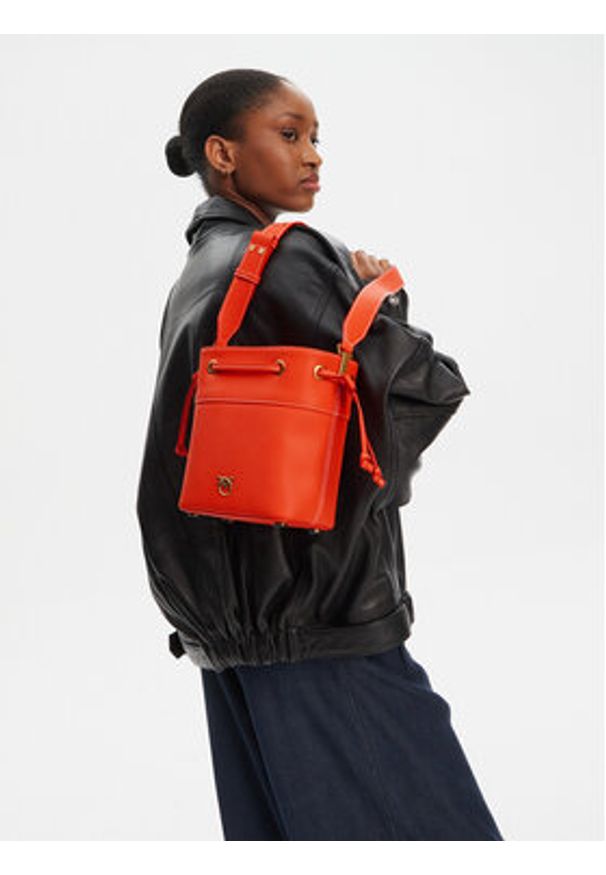 Pinko - PINKO Torebka SECCHIELLO MINI 104303 A29Q L84Q Czerwony. Kolor: czerwony. Materiał: skórzane