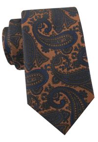 Krawat Męski - Angelo di Monti - Beż z Dużym Paisley. Kolor: wielokolorowy. Materiał: tkanina. Wzór: paisley. Styl: elegancki, wizytowy #1