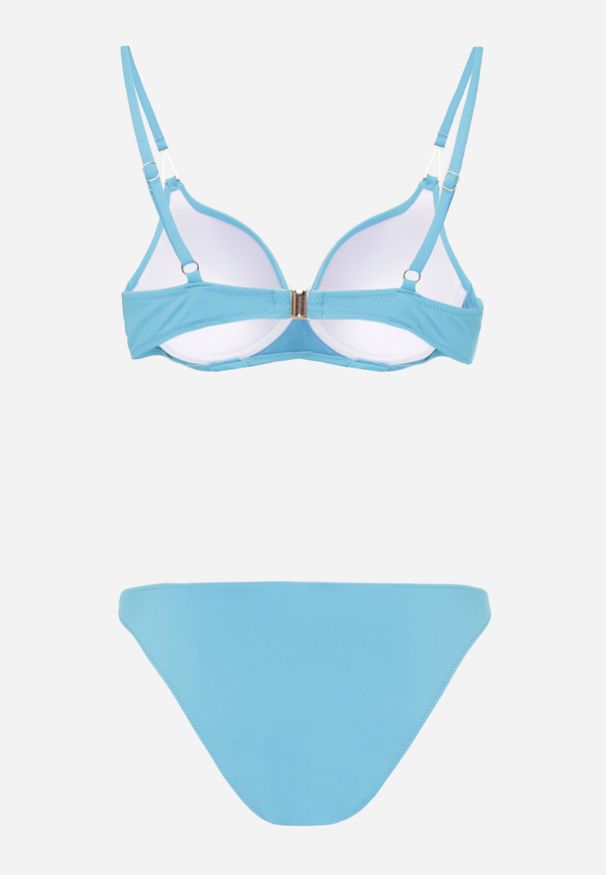 Born2be - Czarne Bikini Biustonosz z Koralikami i Kokardą i Wiązane Figi Kąpielowe Raicine. Kolekcja: plus size. Kolor: czarny. Długość: długie