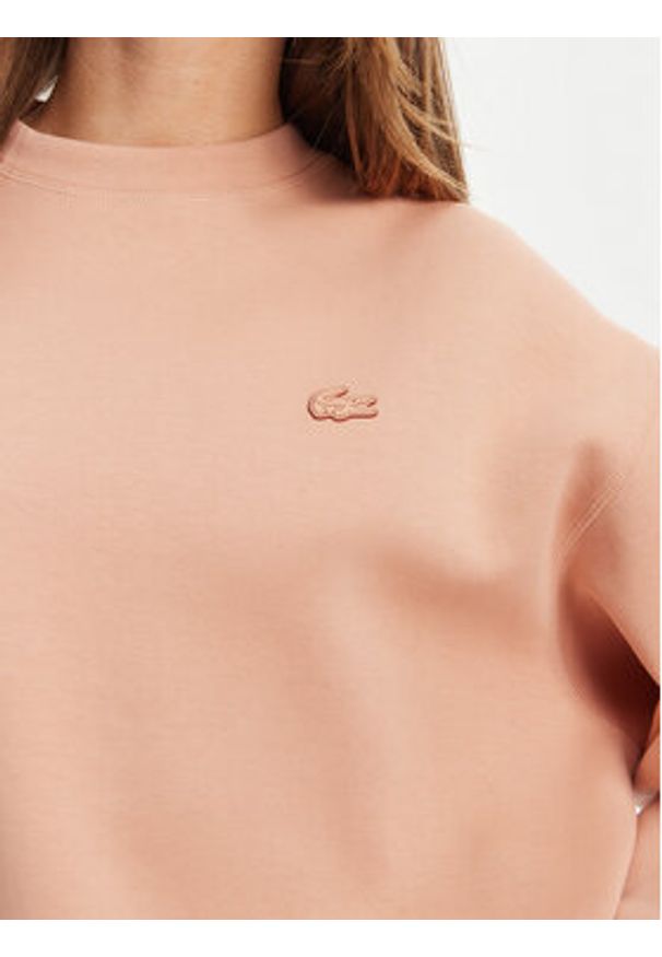 Lacoste Bluza SF5614 Pomarańczowy Oversize. Kolor: pomarańczowy. Materiał: bawełna