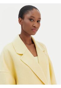ViCOLO Płaszcz wełniany TF0003 Żółty Regular Fit. Kolor: żółty. Materiał: wełna, syntetyk #3
