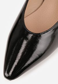 Renee - Czarne Balerinki Mary Jane Vices z Geometrycznym Obcasem i Skórzaną Wkładką Vermene. Okazja: na spacer, na randkę. Zapięcie: pasek. Kolor: czarny. Materiał: skóra. Wzór: geometria. Obcas: na obcasie. Wysokość obcasa: średni #8