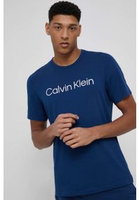 Calvin Klein Underwear t-shirt męski kolor granatowy z nadrukiem. Kolor: niebieski. Materiał: dzianina, poliester. Wzór: nadruk