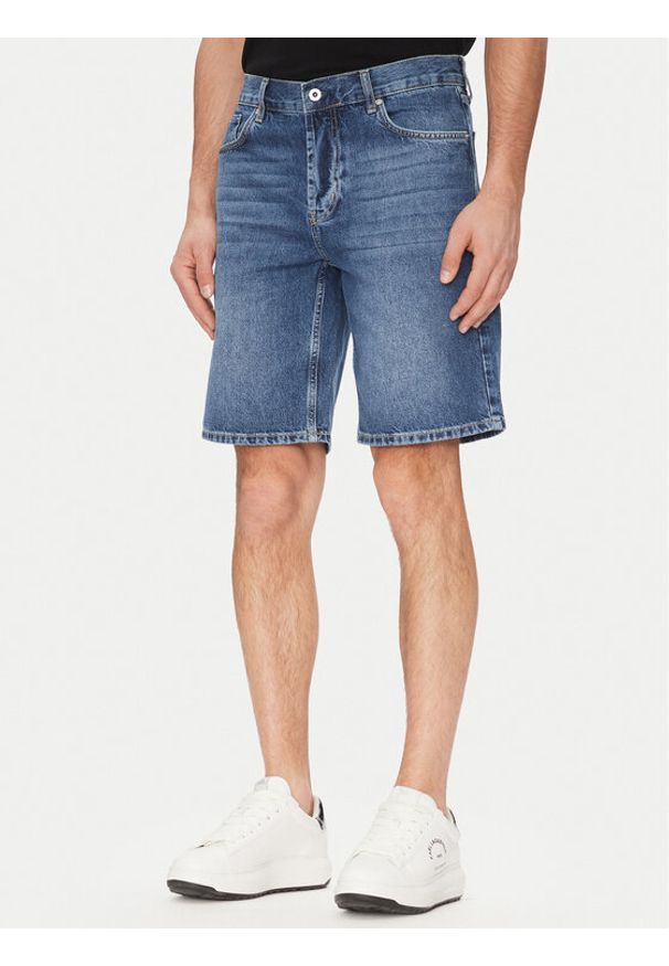 Karl Lagerfeld Jeans Szorty jeansowe A2M10132 Granatowy Regular Fit. Kolor: niebieski. Materiał: bawełna