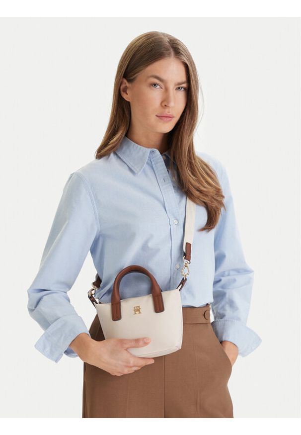 TOMMY HILFIGER - Tommy Hilfiger Torebka Popette Micro Tote AW0AW18368 Écru