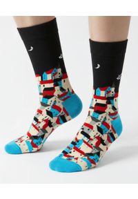 His Story - Tematyczne Skarpetki Bawełniane - Widok na Miasto. Kolor: wielokolorowy. Materiał: elastan, bawełna, poliamid #4