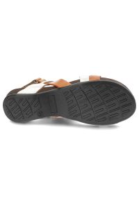 Brązowe Sandały Armodo Modne Obuwie Damskie. Zapięcie: rzepy. Kolor: brązowy. Materiał: jeans, skóra. Sezon: lato