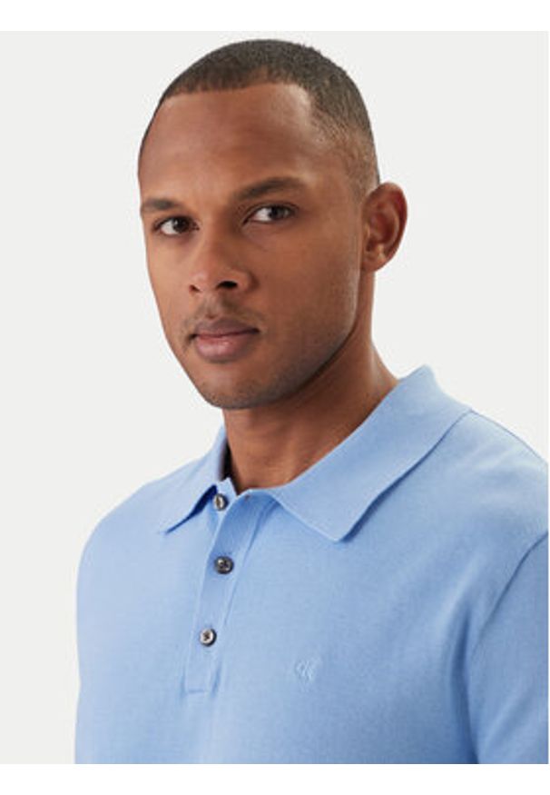 Calvin Klein Polo Supima LV04LC326G Niebieski Regular Fit. Typ kołnierza: polo. Kolor: niebieski. Materiał: bawełna