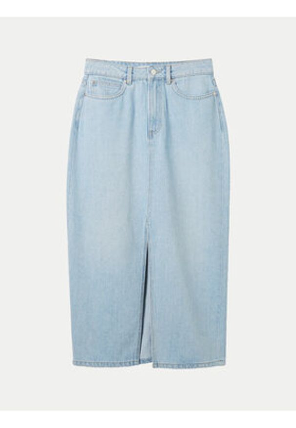 Tom Tailor Denim Spódnica jeansowa 1040888 Niebieski Regular Fit. Kolor: niebieski. Materiał: bawełna