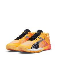 Puma - Buty halowe Accelerate NITRO™ SQD PUMA Sun Stream Sunset Glow Black Orange Pink. Kolor: czarny, różowy, wielokolorowy, pomarańczowy, żółty