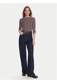 TOMMY HILFIGER - Tommy Hilfiger Bluzka WW0WW40589 Bordowy Regular Fit. Kolor: czerwony. Materiał: bawełna #6
