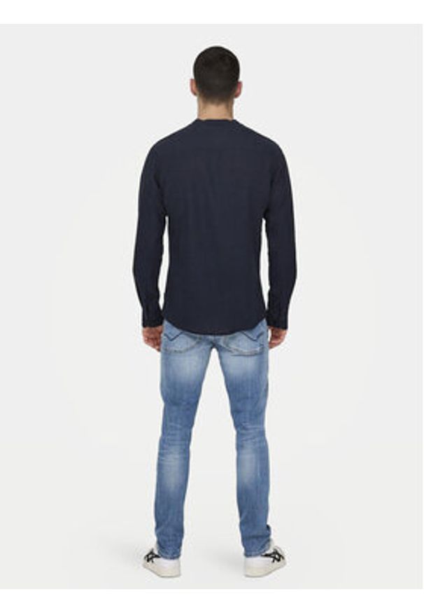 Only & Sons Koszula Caiden 22019173 Granatowy Slim Fit. Kolor: niebieski. Materiał: bawełna
