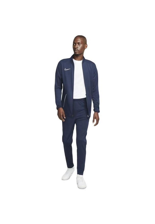 Dres sportowy męski Nike Drifit Academy 21. Kolor: niebieski. Materiał: dresówka