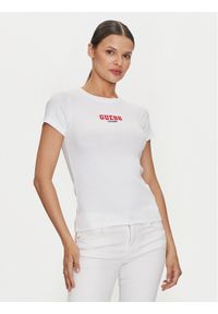 Guess Jeans T-Shirt W4YI64 KA0H1 Biały Slim Fit. Kolor: biały. Materiał: bawełna #1
