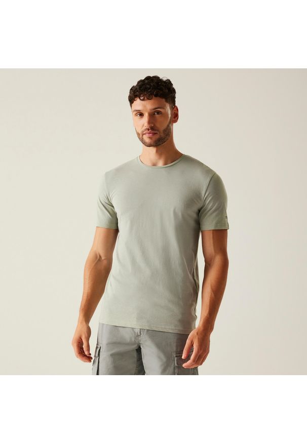 Regatta - Tait męska koszulka. Kolor: szary. Materiał: bawełna, jersey. Sport: turystyka piesza