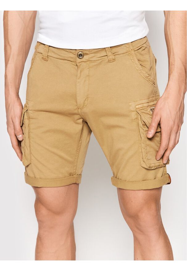 Alpha Industries Szorty materiałowe Crew 176203 Beżowy Regular Fit. Kolor: beżowy. Materiał: bawełna