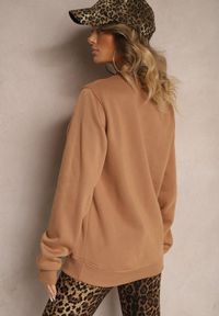 Renee - Brązowa Bluza z Bawełną i Ściągaczami przy Rękawach Ravemi. Okazja: na co dzień. Kolor: brązowy. Materiał: bawełna. Styl: sportowy, casual, elegancki #3