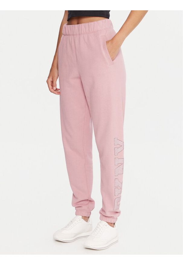 DKNY Sport Spodnie dresowe DP5P3737 Różowy Regular Fit. Kolor: różowy. Materiał: syntetyk