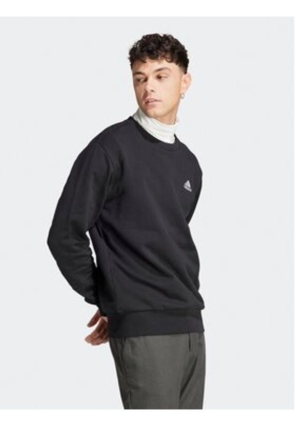 Adidas - adidas Bluza Essentials French Terry Embroidered Small Logo Sweatshirt IC9329 Czarny Regular Fit. Kolor: czarny. Materiał: bawełna