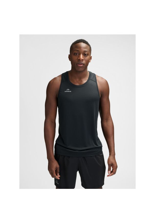 NewLine - Tank top Newline Beat. Kolor: czarny. Długość rękawa: bez rękawów. Sport: piłka nożna