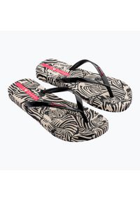 Japonki damskie Ipanema Animal Print VI. Kolor: czarny. Wzór: nadruk