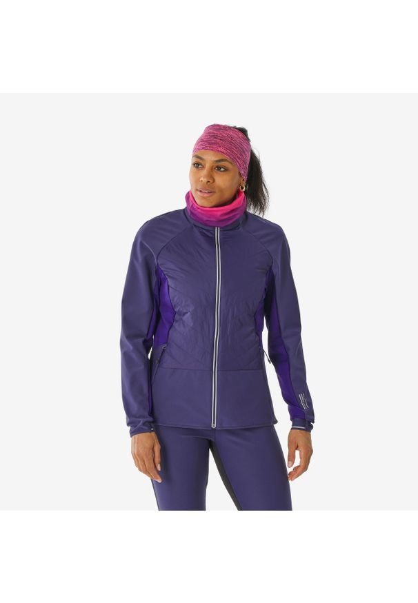 WEDZE - Bluza do narciarstwa biegowego damska Quechua XCS 500. Kolor: fioletowy. Materiał: materiał. Sezon: zima. Sport: narciarstwo