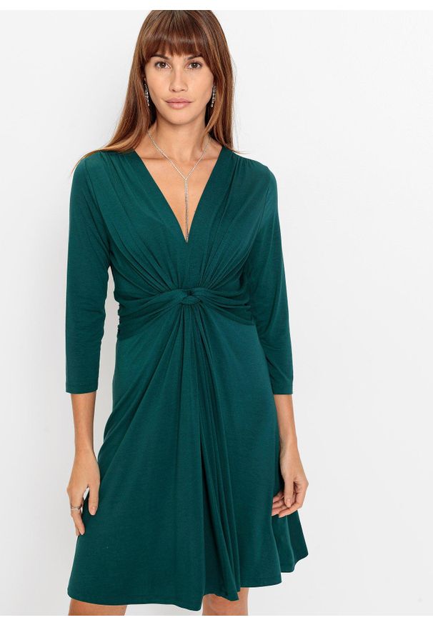 bonprix - Sukienka z dżerseju. Kolor: niebieski. Materiał: jersey