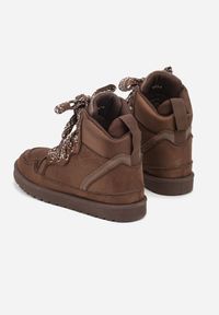 Born2be - Brązowe Sneakersy z Ozdobnymi Sznurówkami Eveslia. Okazja: na co dzień. Zapięcie: sznurówki. Kolor: brązowy. Materiał: jeans #7