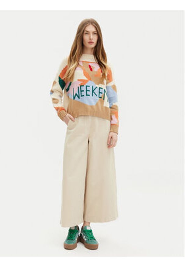 Weekend Max Mara Sweter 2515361181 Kolorowy Regular Fit. Materiał: syntetyk, bawełna. Wzór: kolorowy