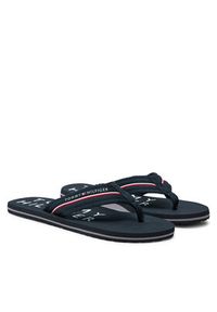 TOMMY HILFIGER - Tommy Hilfiger Japonki Web Beach Sandal FM0FM05340 Granatowy. Kolor: niebieski. Materiał: materiał #3