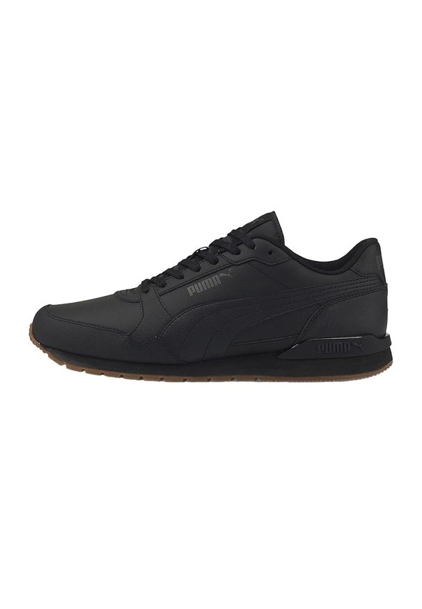 Puma - Męskie Skórzane Buty Treningowe St Runner V3. Kolor: czarny. Materiał: skóra. Sport: turystyka piesza