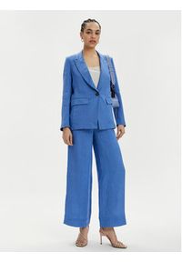 Marella Marynarka Afro 2413041094 Niebieski Regular Fit. Kolor: niebieski. Materiał: len #2